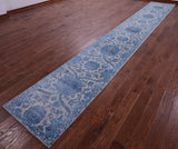 Grey Persian Tabriz Handmade Wool & Silk Runner Rug - 2' 6" X 18' 1" - Golden Nile
