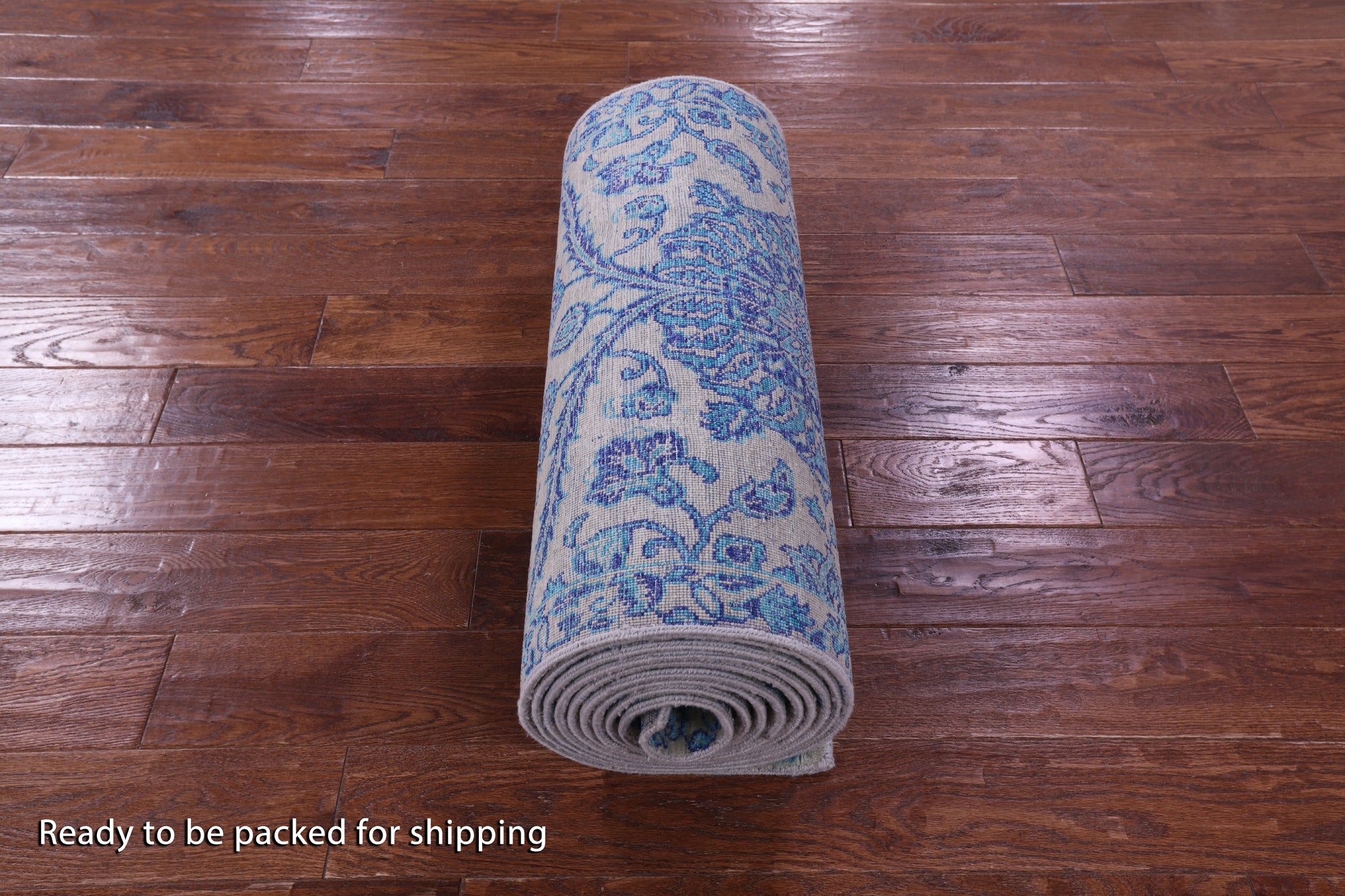 Grey Persian Tabriz Handmade Wool & Silk Runner Rug - 2' 6" X 18' 1" - Golden Nile