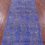 Grey Persian Tabriz Hand Knotted Wool & Silk Runner Rug - 2' 7" X 10' 2" - Golden Nile