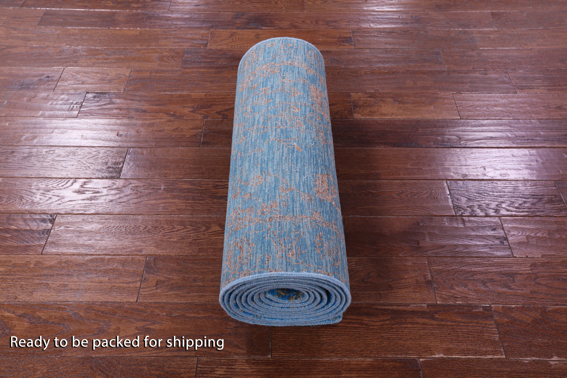 Blue Persian Tabriz Hand Knotted Wool & Silk Runner Rug - 2' 7" X 14' 8" - Golden Nile