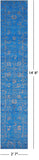 Blue Persian Tabriz Hand Knotted Wool & Silk Runner Rug - 2' 7" X 14' 8" - Golden Nile