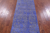 Grey Persian Tabriz Handmade Wool & Silk Runner Rug - 2' 7" X 10' 2" - Golden Nile