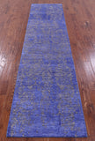 Grey Persian Tabriz Handmade Wool & Silk Runner Rug - 2' 7" X 10' 2" - Golden Nile