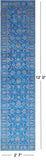 Blue Persian Tabriz Hand Knotted Wool & Silk Runner Rug - 2' 7" X 12' 0" - Golden Nile
