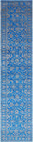 Blue Persian Tabriz Hand Knotted Wool & Silk Runner Rug - 2' 7" X 12' 0" - Golden Nile