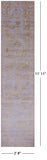 Grey Persian Tabriz Hand Knotted Wool & Silk Runner Rug - 2' 8" X 11' 11" - Golden Nile