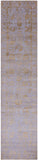 Grey Persian Tabriz Hand Knotted Wool & Silk Runner Rug - 2' 8" X 11' 11" - Golden Nile