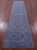 Grey Persian Tabriz Handmade Wool & Silk Runner Rug - 2' 7" X 11' 9" - Golden Nile
