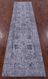 Grey Persian Tabriz Hand Knotted Wool & Silk Runner Rug - 2' 7" X 10' 0" - Golden Nile