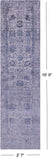 Grey Persian Tabriz Hand Knotted Wool & Silk Runner Rug - 2' 7" X 10' 0" - Golden Nile