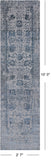 Grey Persian Tabriz Hand Knotted Wool & Silk Runner Rug - 2' 7" X 10' 0"