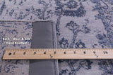 Grey Persian Tabriz Hand Knotted Wool & Silk Runner Rug - 2' 7" X 10' 0" - Golden Nile