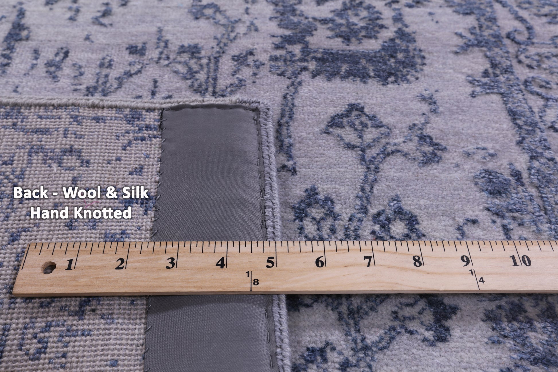 Grey Persian Tabriz Hand Knotted Wool & Silk Runner Rug - 2' 7" X 10' 0" - Golden Nile