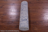 Grey Persian Tabriz Hand Knotted Wool & Silk Runner Rug - 2' 7" X 10' 0" - Golden Nile