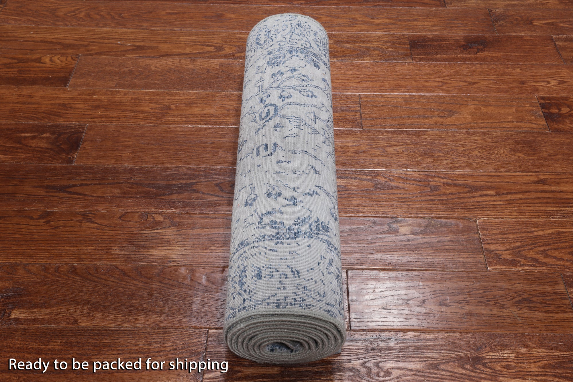 Grey Persian Tabriz Hand Knotted Wool & Silk Runner Rug - 2' 7" X 10' 0"