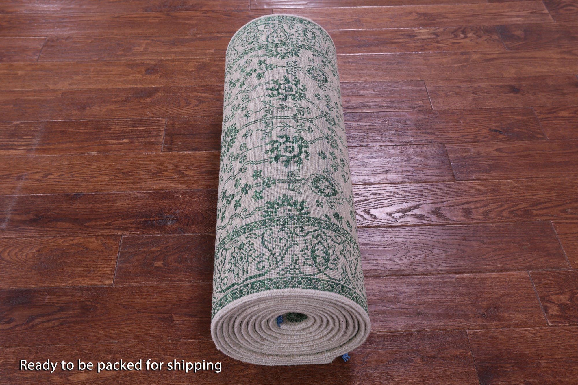 Ivory Persian Tabriz Hand Knotted Wool & Silk Runner Rug - 2' 6" X 17' 10" - Golden Nile
