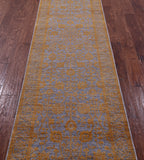 Grey Persian Tabriz Hand Knotted Wool & Silk Runner Rug - 2' 8" X 10' 1" - Golden Nile