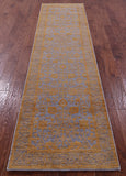 Grey Persian Tabriz Hand Knotted Wool & Silk Runner Rug - 2' 8" X 10' 1" - Golden Nile