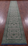 Ivory Persian Tabriz Hand Knotted Wool & Silk Runner Rug - 2' 7" X 17' 10" - Golden Nile