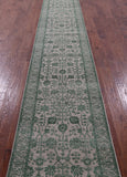 Ivory Persian Tabriz Hand Knotted Wool & Silk Runner Rug - 2' 7" X 17' 10" - Golden Nile