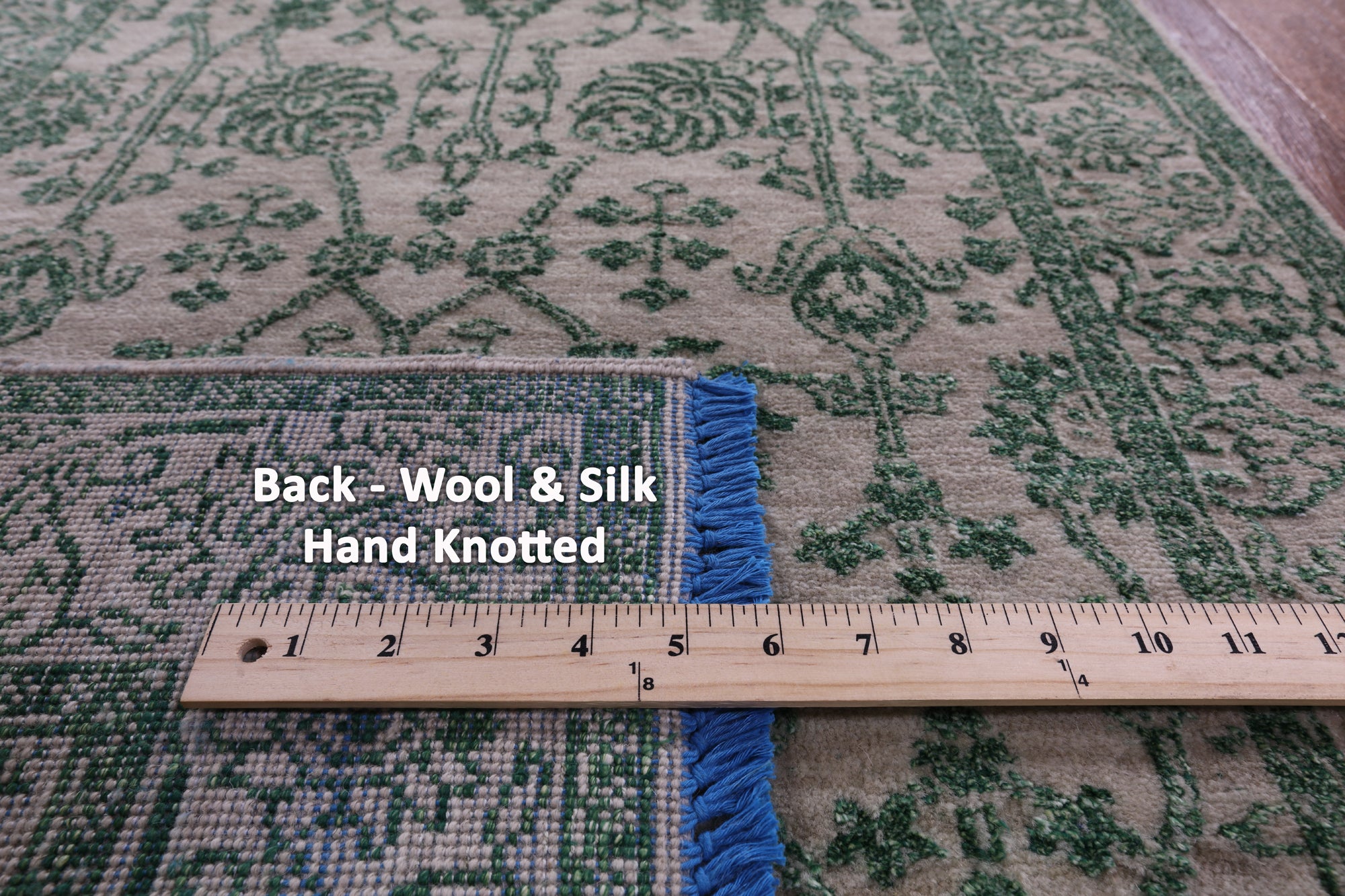 Ivory Persian Tabriz Hand Knotted Wool & Silk Runner Rug - 2' 7" X 17' 10" - Golden Nile