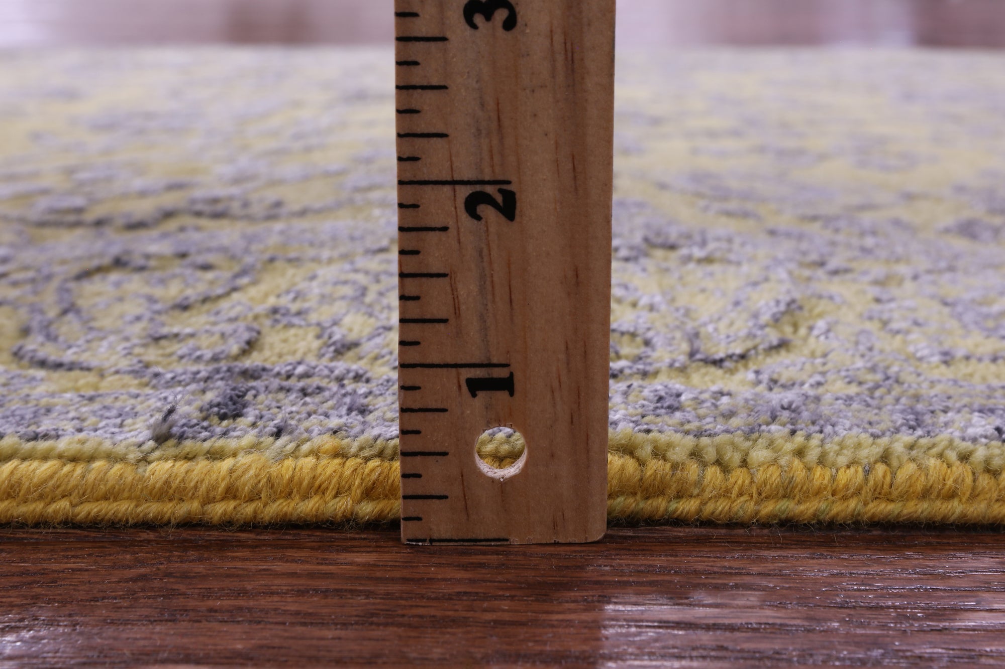 Gold Persian Tabriz Hand Knotted Wool & Silk Runner Rug - 2' 7" X 14' 4" - Golden Nile