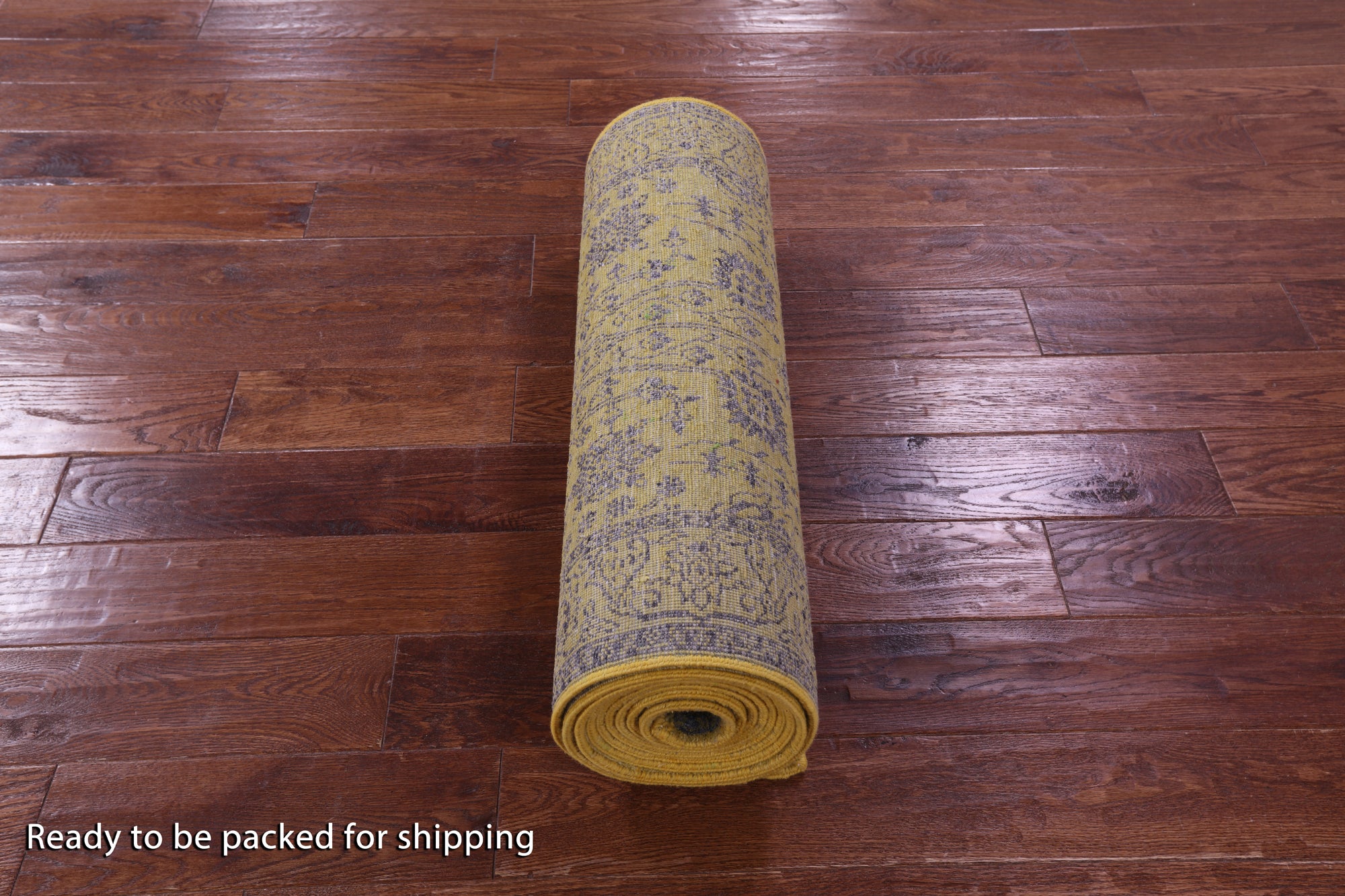 Gold Persian Tabriz Hand Knotted Wool & Silk Runner Rug - 2' 7" X 14' 4" - Golden Nile