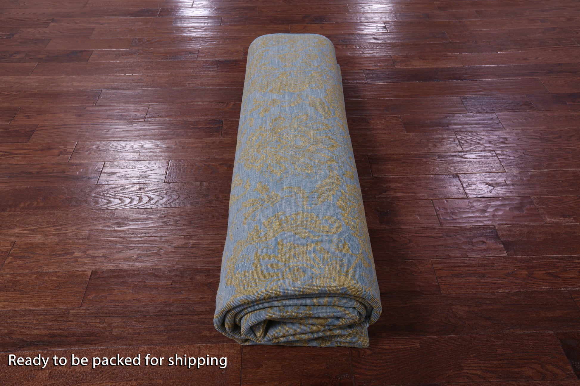 Blue Persian Tabriz Hand Knotted Wool & Silk Rug - 9' 3" X 12' 5" - Golden Nile