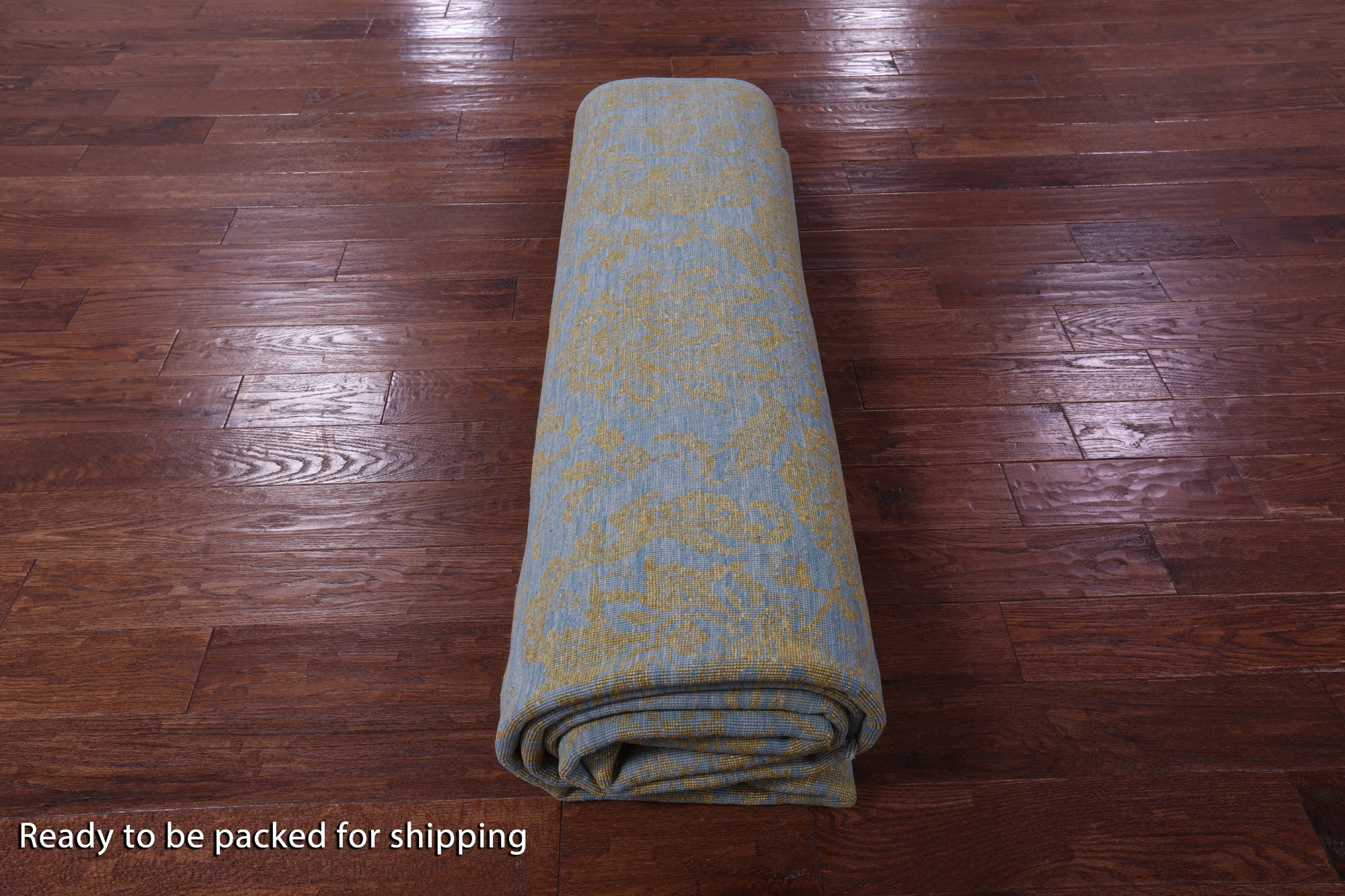 Blue Persian Tabriz Hand Knotted Wool & Silk Rug - 9' 3" X 12' 5" - Golden Nile