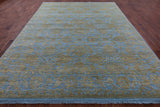 Blue Persian Tabriz Hand Knotted Wool & Silk Rug - 9' 3" X 12' 5" - Golden Nile