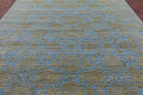 Blue Persian Tabriz Hand Knotted Wool & Silk Rug - 9' 3" X 12' 5" - Golden Nile