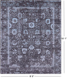 Grey Persian Tabriz Hand Knotted Wool & Silk Rug - 8' 0" X 10' 1" - Golden Nile