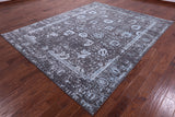 Grey Persian Tabriz Hand Knotted Wool & Silk Rug - 8' 0" X 10' 1" - Golden Nile