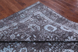 Grey Persian Tabriz Hand Knotted Wool & Silk Rug - 8' 0" X 10' 1" - Golden Nile
