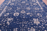 Blue Persian Tabriz Hand Knotted Wool & Silk Rug - 10' 1" X 14' 8" - Golden Nile