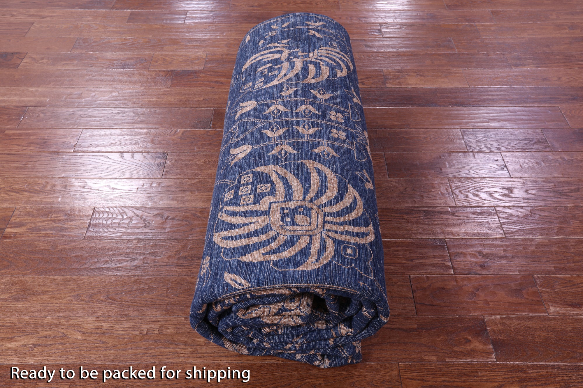Blue Persian Tabriz Hand Knotted Wool & Silk Rug - 10' 1" X 14' 8" - Golden Nile