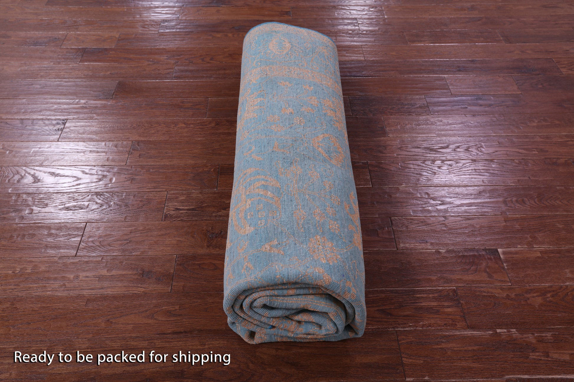 Blue Persian Tabriz Hand Knotted Wool & Silk Rug - 8' 1" X 10' 4" - Golden Nile