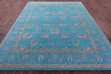 Blue Persian Tabriz Hand Knotted Wool & Silk Rug - 8' 1" X 10' 4" - Golden Nile
