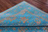 Blue Persian Tabriz Hand Knotted Wool & Silk Rug - 8' 1" X 10' 4" - Golden Nile