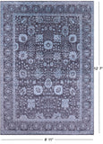 Grey Persian Tabriz Handmade Wool & Silk Rug - 8' 11" X 12' 7" - Golden Nile
