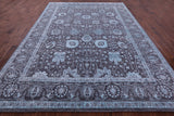 Grey Persian Tabriz Handmade Wool & Silk Rug - 8' 11" X 12' 7" - Golden Nile
