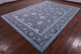 Grey Persian Tabriz Handmade Wool & Silk Rug - 8' 11" X 12' 7" - Golden Nile