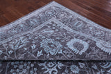 Grey Persian Tabriz Handmade Wool & Silk Rug - 8' 11" X 12' 7" - Golden Nile