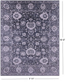 Grey Persian Tabriz Hand Knotted Wool & Silk Rug - 7' 11" X 10' 0" - Golden Nile