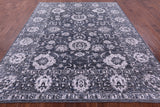 Grey Persian Tabriz Hand Knotted Wool & Silk Rug - 7' 11" X 10' 0" - Golden Nile