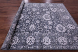 Grey Persian Tabriz Hand Knotted Wool & Silk Rug - 7' 11" X 10' 0" - Golden Nile