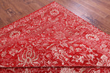 Red Persian Tabriz Hand Knotted Wool & Silk Rug - 9' 1" X 12' 1" - Golden Nile