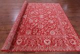 Red Persian Tabriz Hand Knotted Wool & Silk Rug - 9' 1" X 12' 1" - Golden Nile