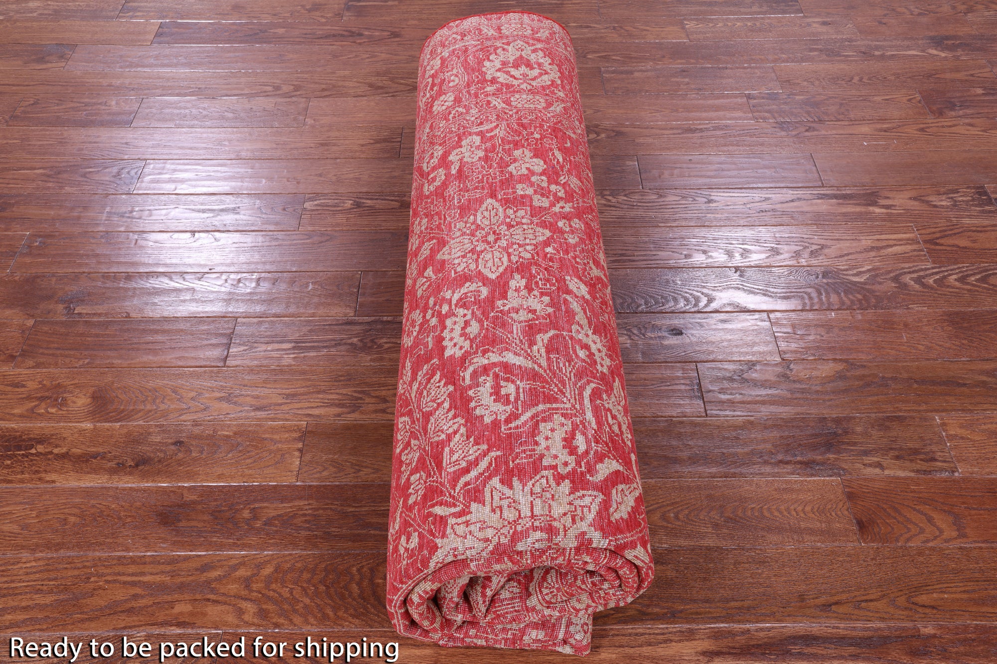 Red Persian Tabriz Hand Knotted Wool & Silk Rug - 9' 1" X 12' 1" - Golden Nile