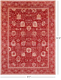 Red Persian Tabriz Handmade Wool & Silk Rug - 9' 1" X 12' 2" - Golden Nile
